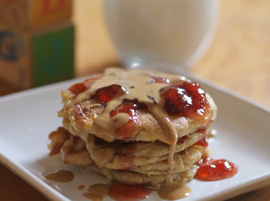 peanut butter and jelly pancakes