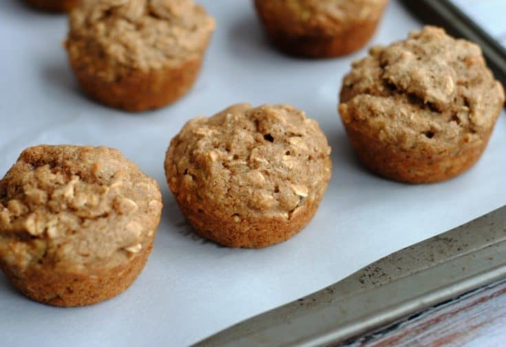 Oatmeal Banana Applesauce Muffins horiz