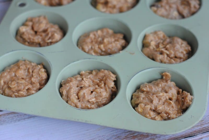 Oatmeal Banana Applesauce Muffins pre bake