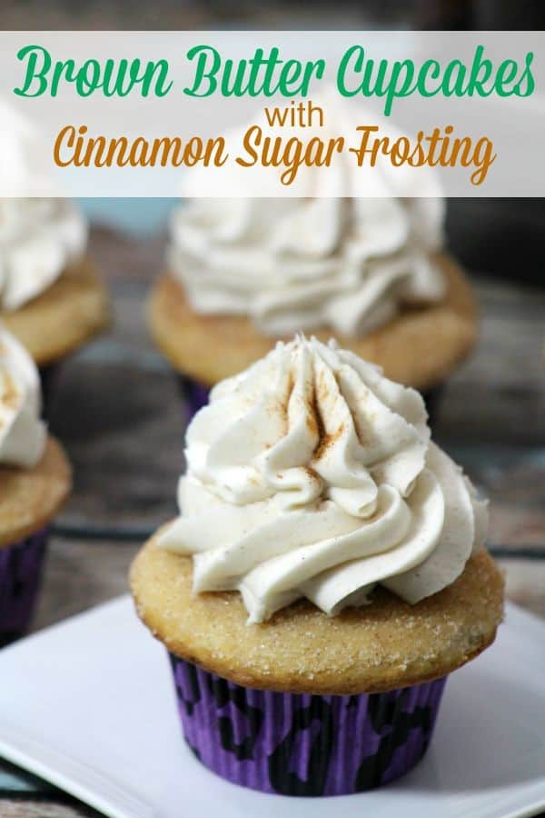 Brown Butter Cupcakes with Cinnamon Sugar Frosting - This Mama Loves