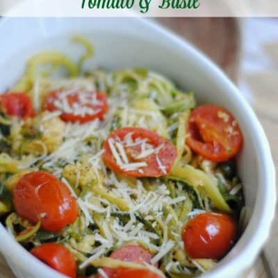 Keto Dinner Idea: Parmesan Zucchini Noodles with Tomato & Basil