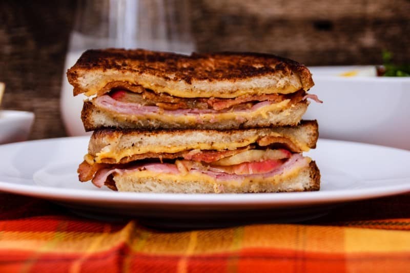 Ham, Bacon & Roasted Apple Grilled Cheese Sandwich-6