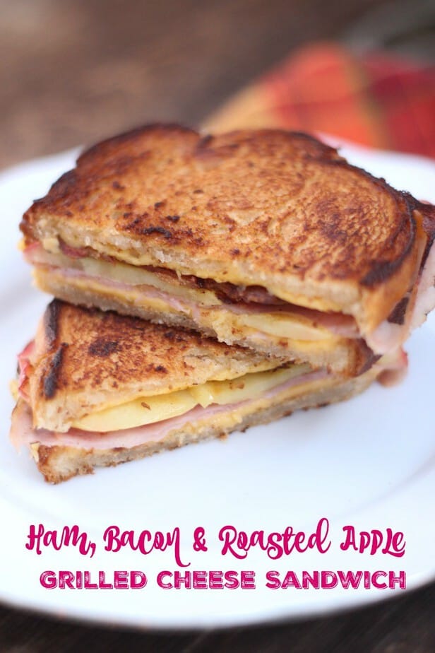 Ham, Bacon & Roasted Apple Grilled Cheese Sandwich-label