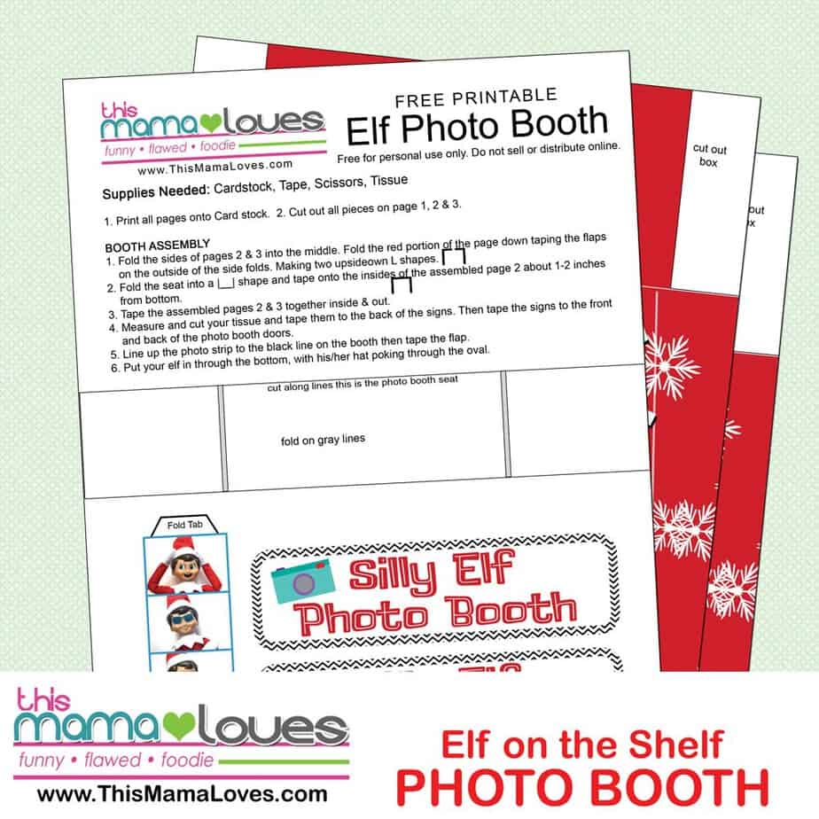 Elf on the Shelf Photo Booth Printable Elf fun! This Mama Loves