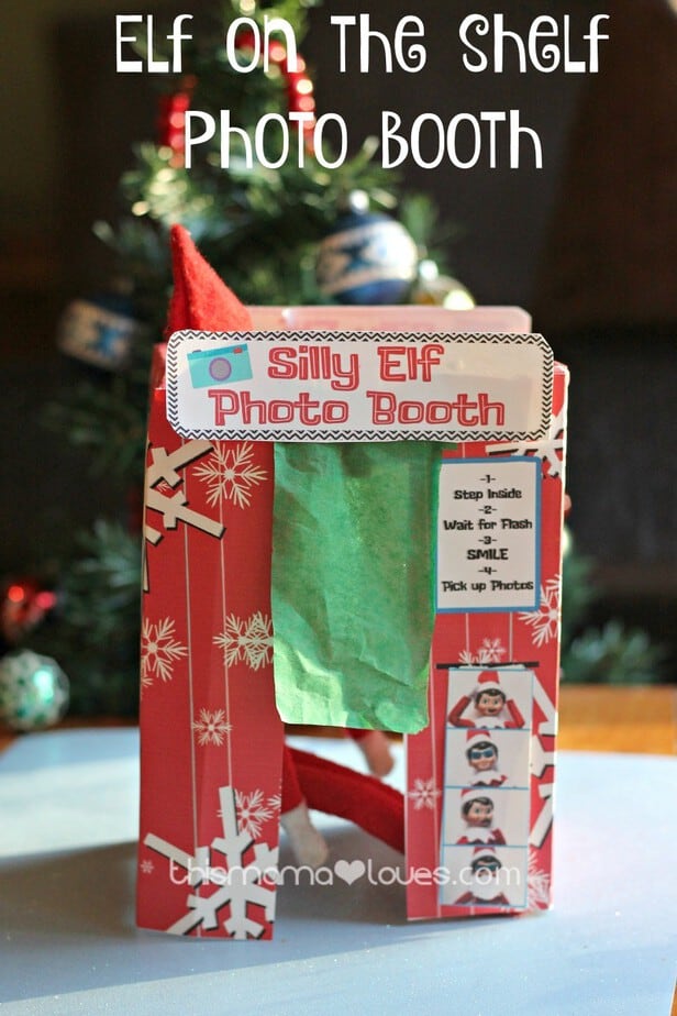 elf on the shelf photo booth label