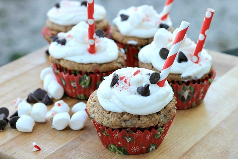 Hot Cocoa Cupcakes with Peppermint Buttercream