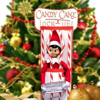 Elf on the Shelf Idea: Candy Cane Jail