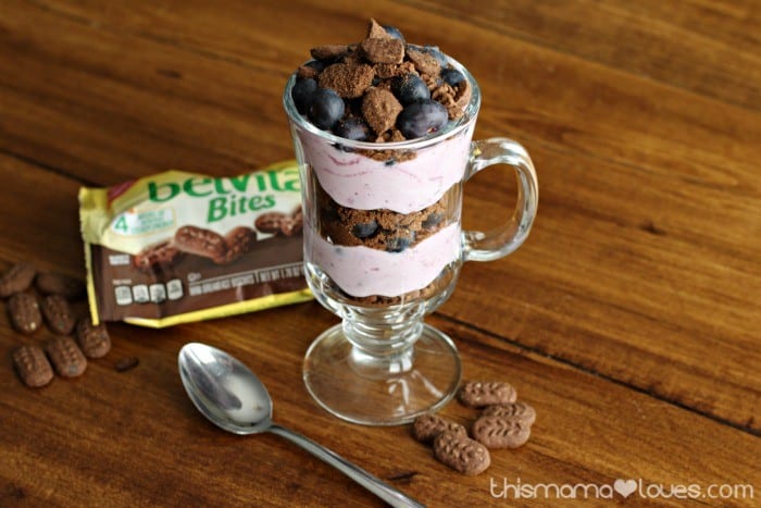 Belvita Chocolate and Blueberry Breakfast Parfait