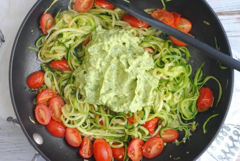 avocado-pesto-zoodles-pan