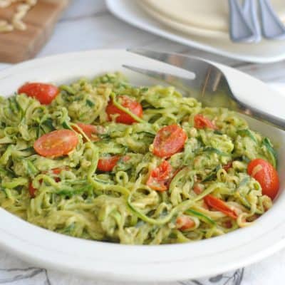 Avocado Pesto Zoodles: Vegetarian Keto Recipe