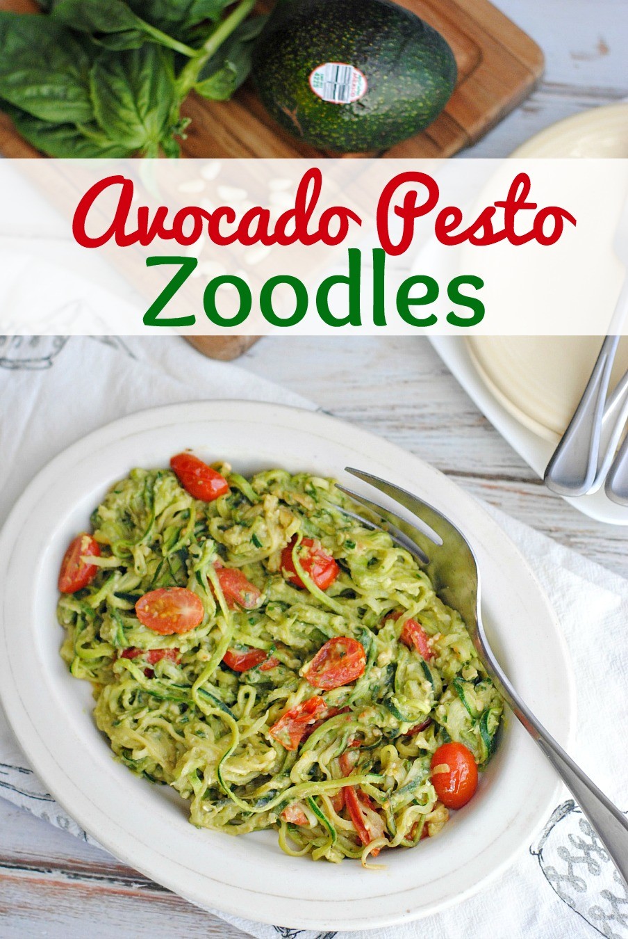 Avocado Pesto Zoodles Recipe- This Mama Loves