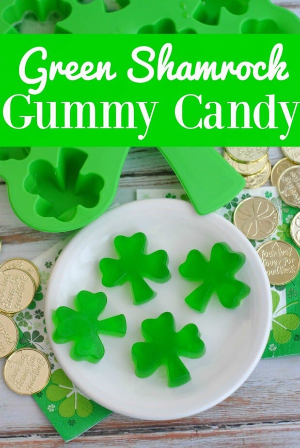 The perfect Green shamrock homemade gummy candy for your St. Patrick's day celebrations! 