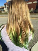 green hair tips