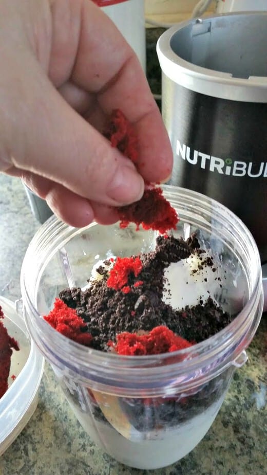 red velvet cookies and cream milkshake add cake