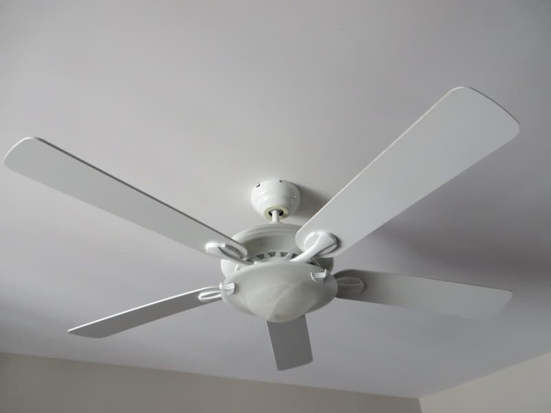 White ceiling fan light