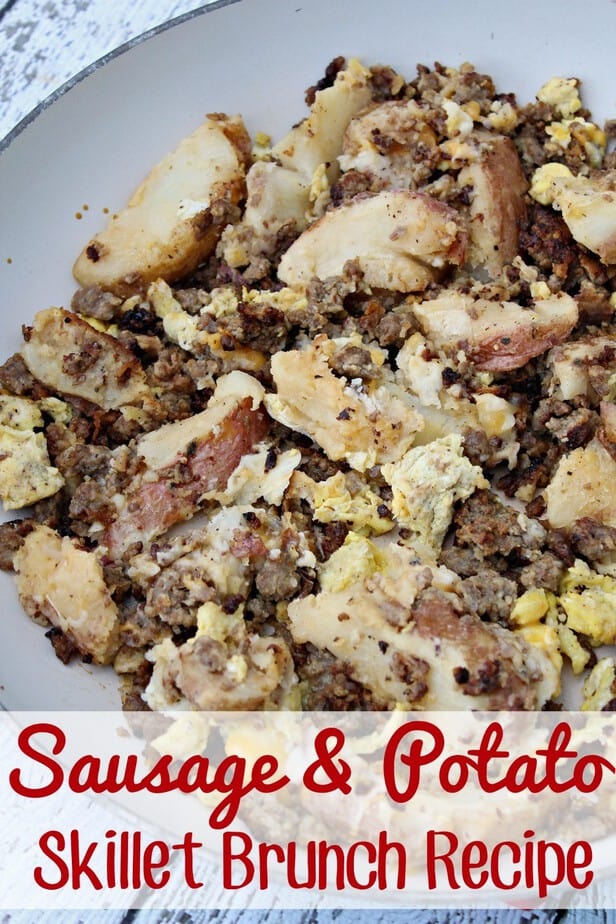 Skillet Sausage & Potato Brunch Recipe- This Mama Loves