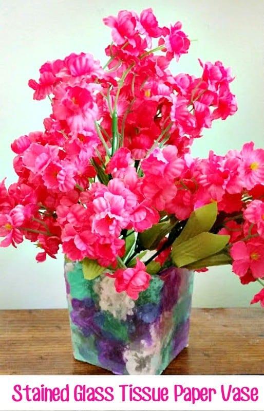 tissue paper vase craft mothers day hero