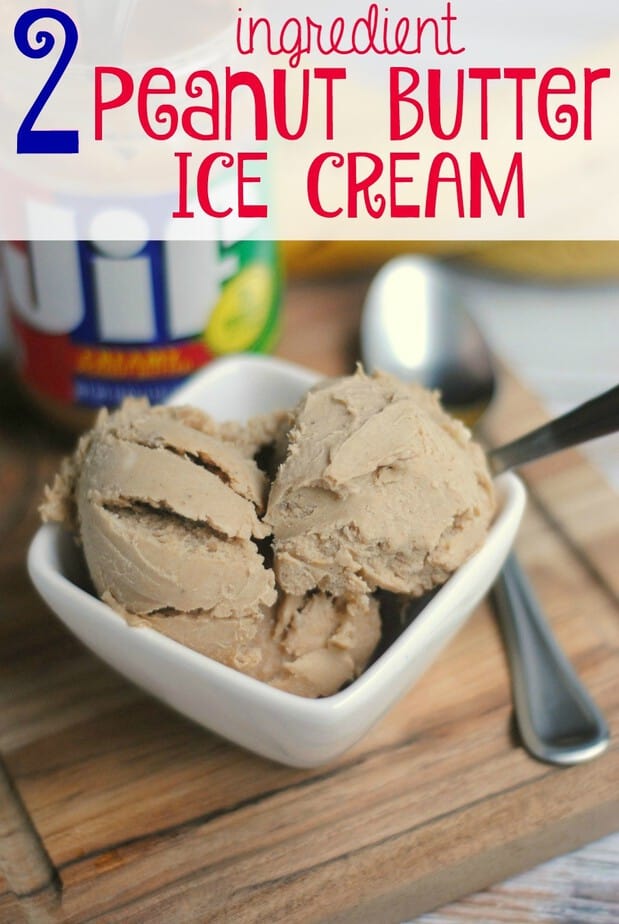2 ingredient peanut butter ice cream recipe- This Mama Loves