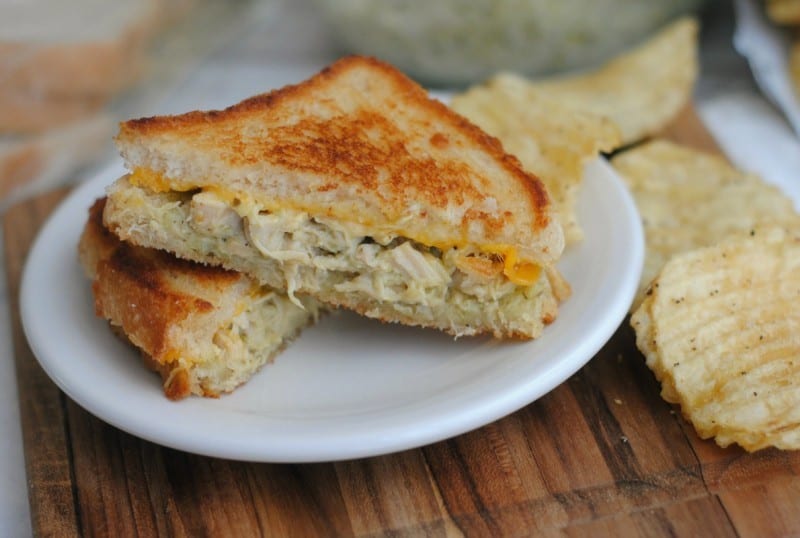 chicken pesto grilled cheese done