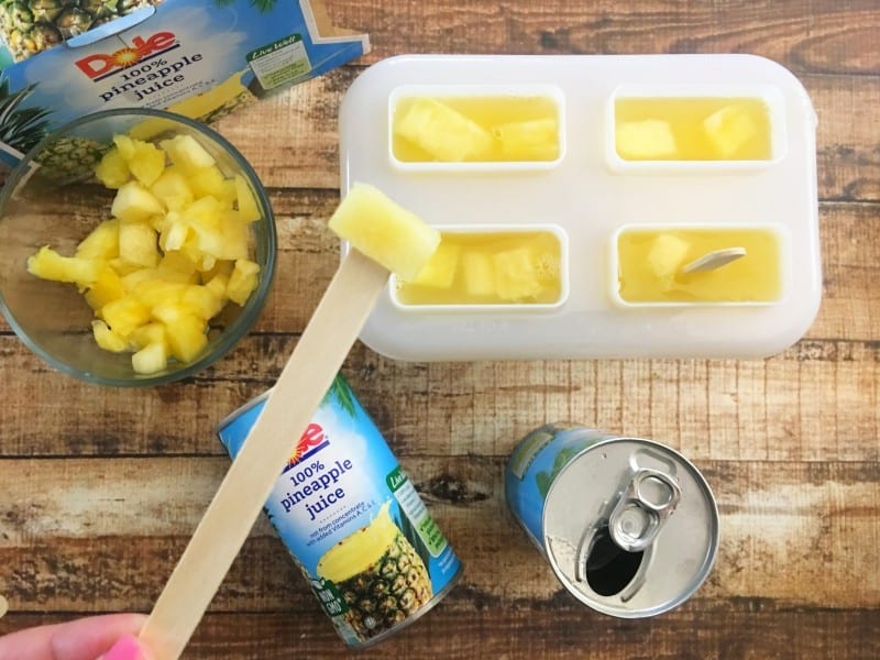 chocolate dipped pineapple pops process