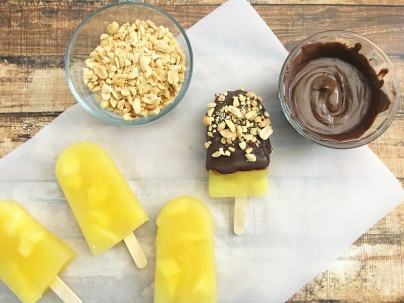 chocolate dipped pineapple pops process3