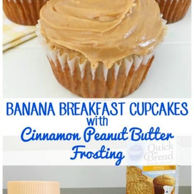 Banana Breakfast Cupcakes with Peanut Butter Frosting