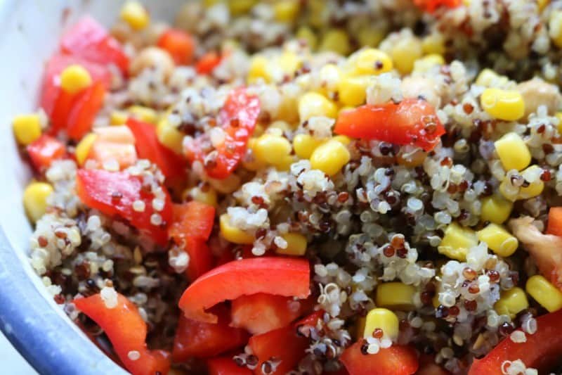 basil quinoa salad close