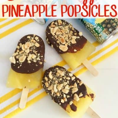 Chocolate Dipped Pineapple Popsicles from This Mama Loves