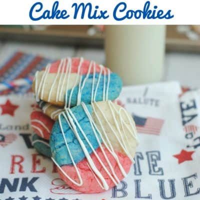 Patriotic Red White & Blue Cake Mix Cookies