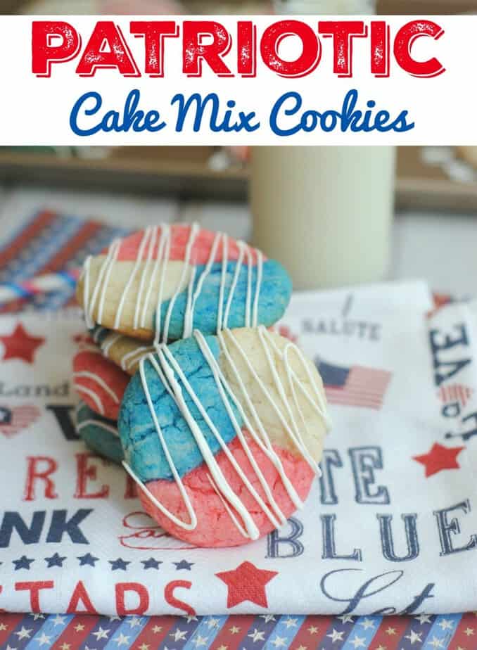 Patriotic Cake Mix Cookies- This Mama Loves