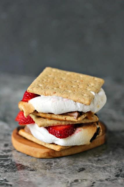 Grilled Strawberry and Caramel Smores from Cravings of a Lunatic