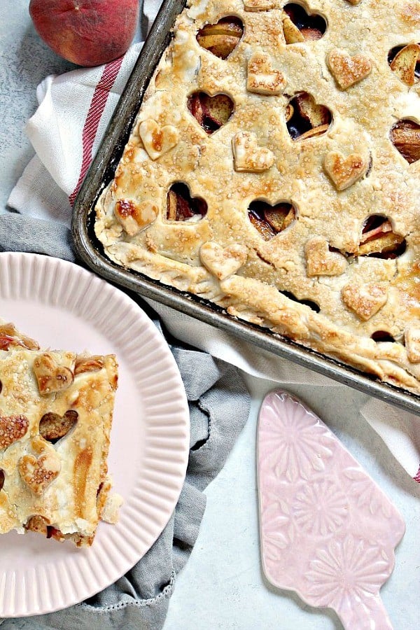 Rustic Peach Slab Pie from Cravings of a Lunatic