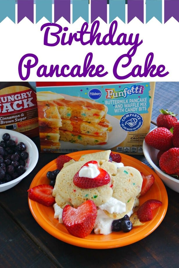 Birthday Pancake Cake Recipe & Instructions- This Mama Loves