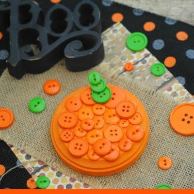 Fall Craft Idea: Button Pumpkin Craft