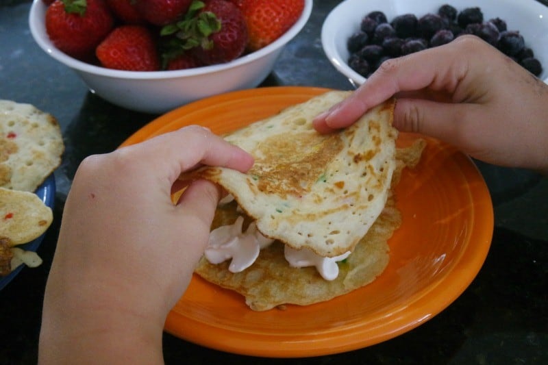 making pancake cake