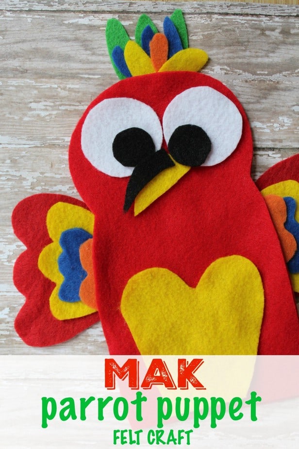 Mak inspired Felt Parrot Puppet Craft from This Mama Loves