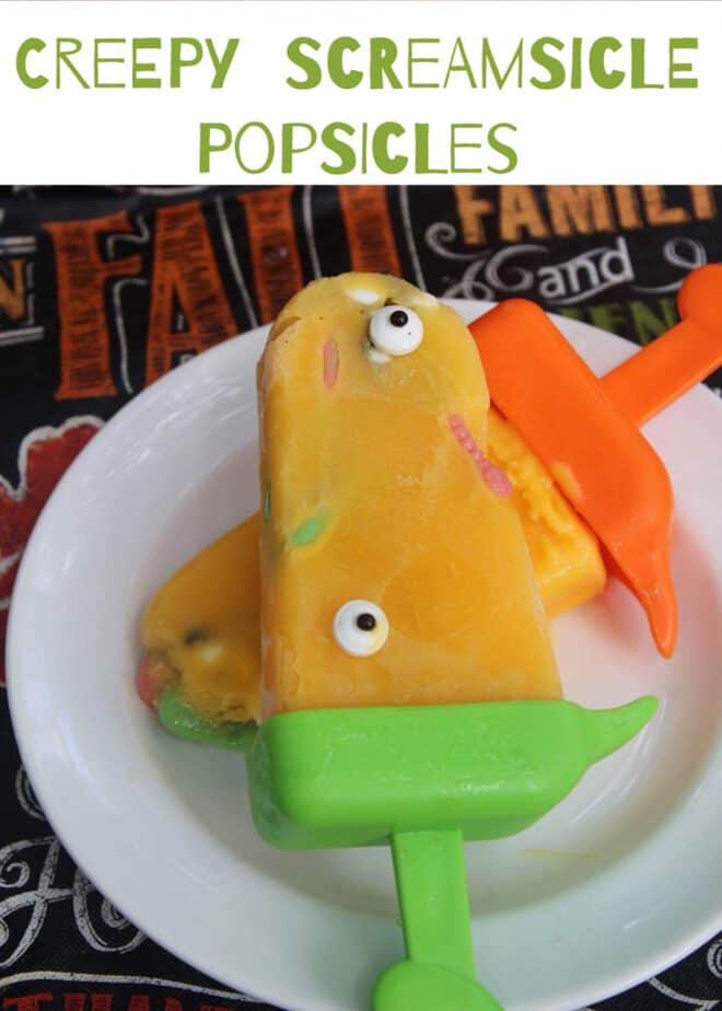 Creepy Screamsicle Halloween Popsicles - This Mama Loves