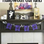 This Halloween garland is a great way to spruce up your home for a Halloween party or just because. The decor features black cats and a funky purple to liven up the room.