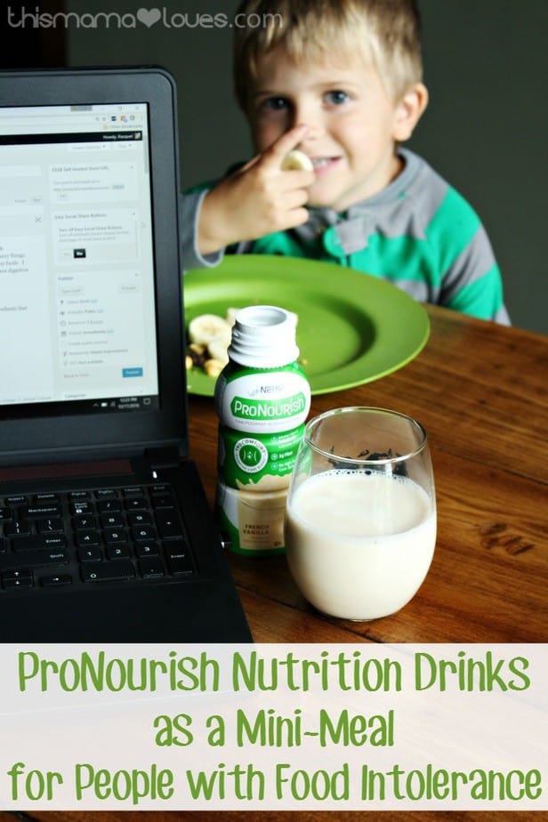 ProNourish Nutrition Drinks as a Mini-Meal for People with Food Intolerance