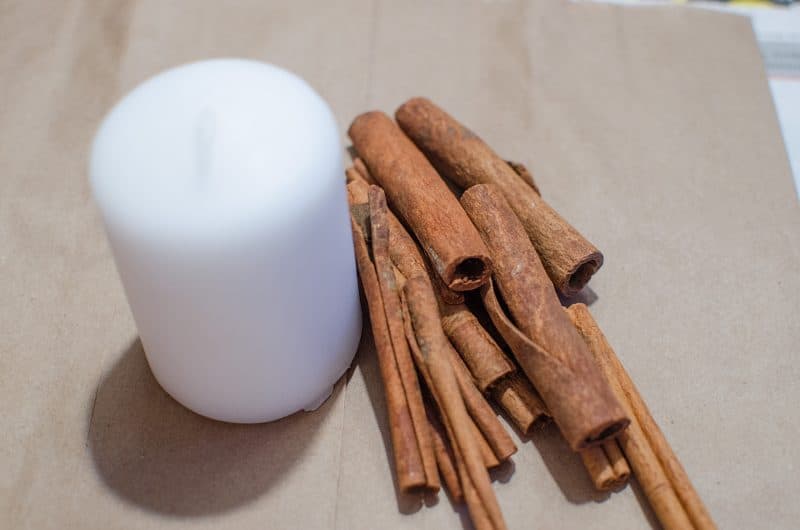 DIY Festive Cinnamon Candles Craft from This Mama Loves