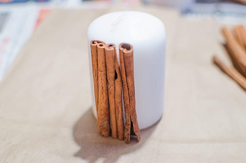 DIY Festive Cinnamon Candles Craft from This Mama Loves