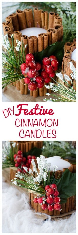 DIY Festive Cinnamon Candles Craft from This Mama Loves