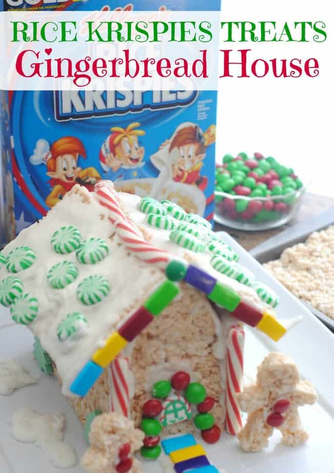 Rice Krispies Treats Gingerbread House from This Mama Loves