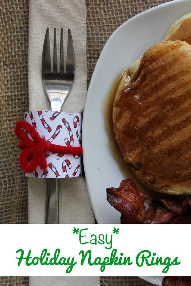 Easy DIY Holiday Napkin Rings Craft for Holiday Brunch from This Mama Loves