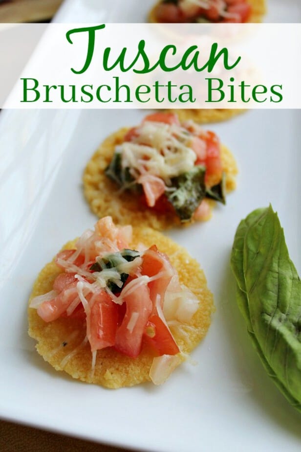 Easy New Years Appetizer Recipe Tuscan Bruschetta Bites from This Mama Loves