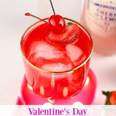 Valentine's Day Cherry Strawberry Screwdriver Cocktail from This Mama Loves