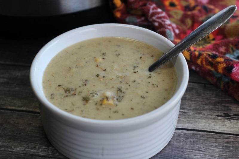 pressure cooker corn chowder bowl