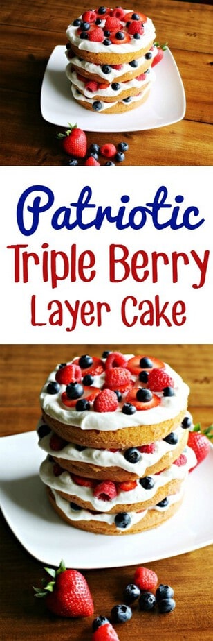 Patriotic Triple Berry Layer Cake