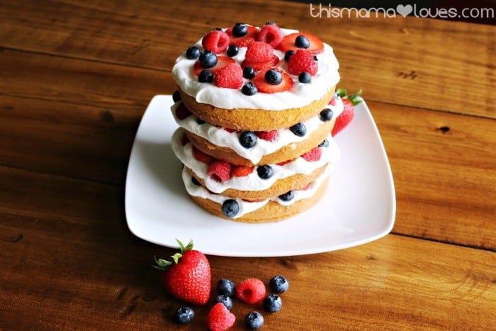 Patriotic Triple Berry Layer Cake