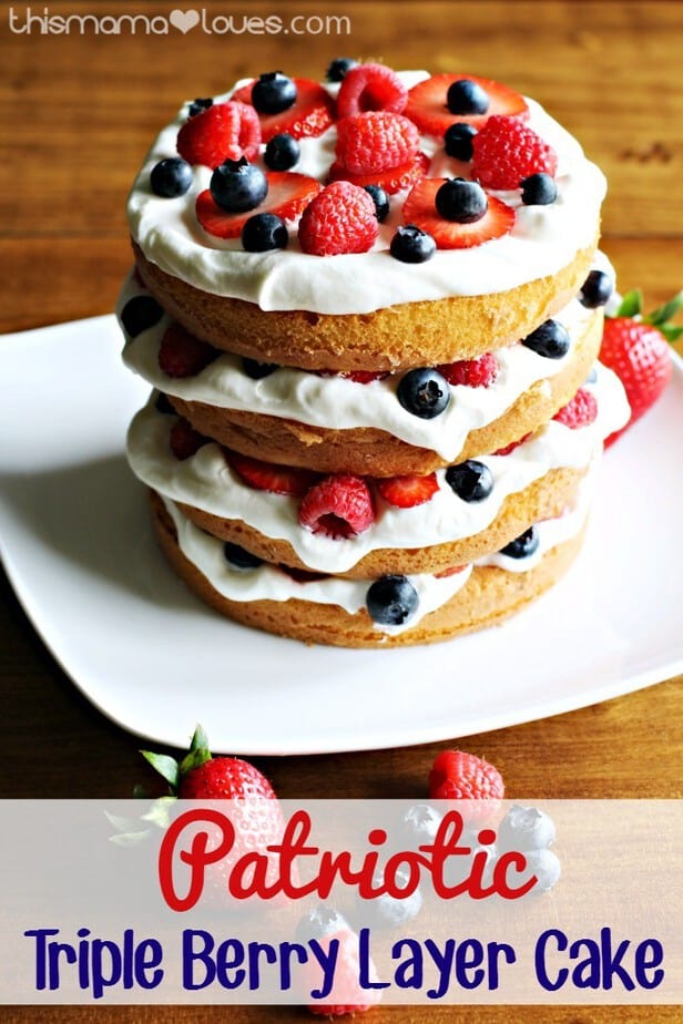 Patriotic Triple Berry Layer Cake